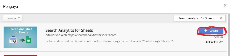 add on search analytics
